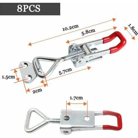 8 Pcs Loquet à bascule en Métal 4001 Capacité de Rétention 100 kg / 220 lbs, Sauterelles