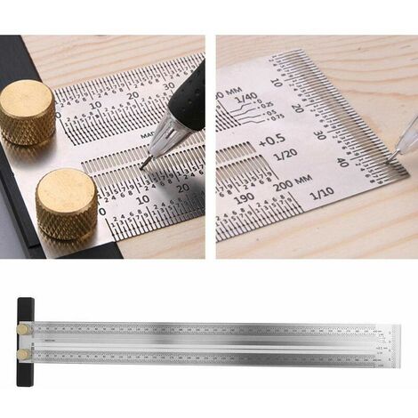 Règle de marquage de précision en acier inoxydable, règle d'angle, crayon  automatique, marque de traçage