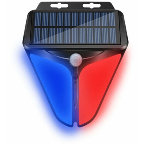 Sirène lumineuse stroboscopique à énergie solaire, sans fil, étanche,  Flash, lampe, détecteur de mouvement