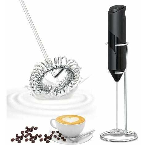 Mousseur à lait électrique portatif, Mini mélangeur de boissons, fouet à  café, mousseur puissant à piles pour Latte, thé Matcha