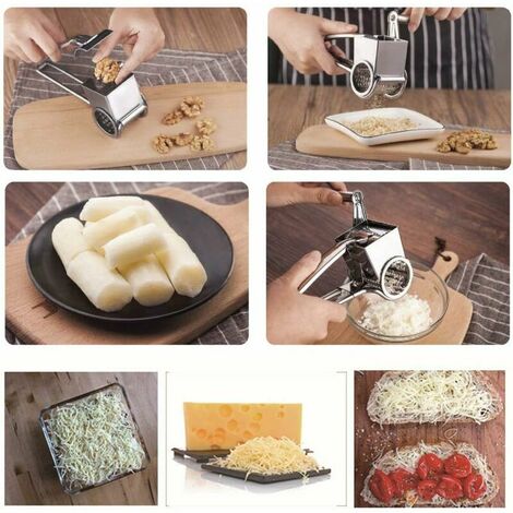 Râpe à fromage rotative Râpe à fromage manuelle avec tambour en acier  inoxydable pour râper le fromage dur Chocolat Noix Outil de cuisine
