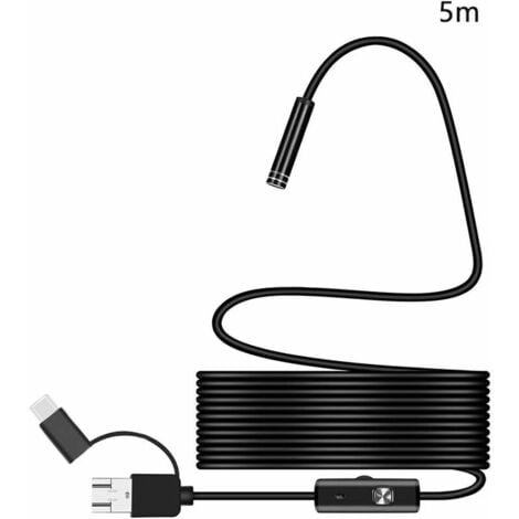 3en1 Endoscope Wifi à double objectif 8MM USB caméra d'inspection  électronique Flexible pour téléphone Android /