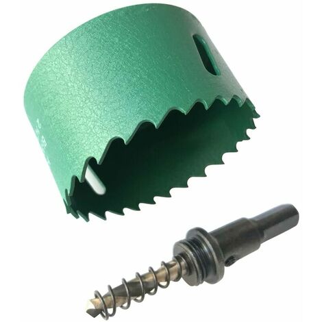 Scie cloche bimétallique avec dents de râteau positives pour couper le  métal mou, le plâtre, le plastique, le bois, les panneaux de fibres (65 mm)