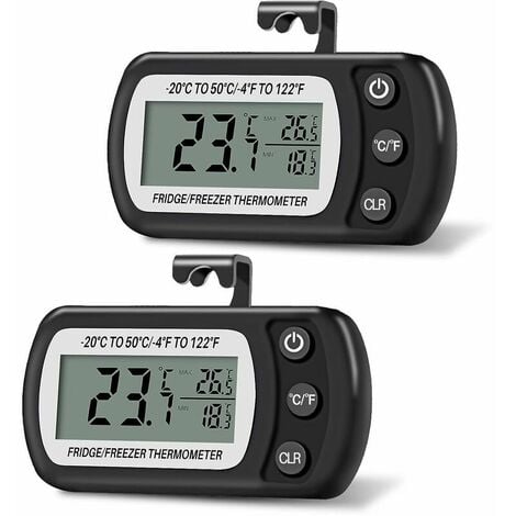 4x thermomètre numérique LCD moniteur de température avec sonde externe  pour réfrigérateur congélateur réfrigérateur aquarium (4x noir)
