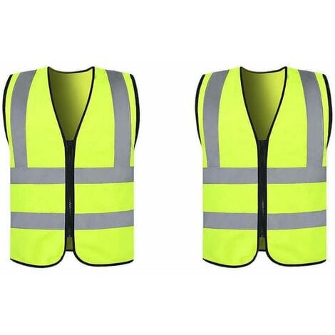 Gilet réfléchissant de sécurité pour voiture, veste haute visibilité en  maille fluorescente