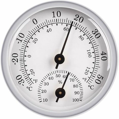 Thermomètre hygromètre analogique 2 en 1 pour la maison, la chambre,  l'extérieur, les bureaux, à fixer au mur, 58 mm (sans batterie) :  : Terrasse et Jardin