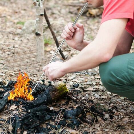 3 Pièces Tube à Feu en Acier Inoxydable Soufflet de Poche