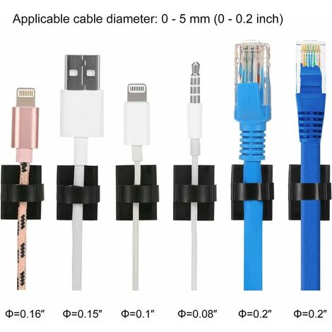 50 Pièces Attache-Câbles Autocollants Attache-Câbles en Plastique Rectangle  Clips de Fils pour la Gestion