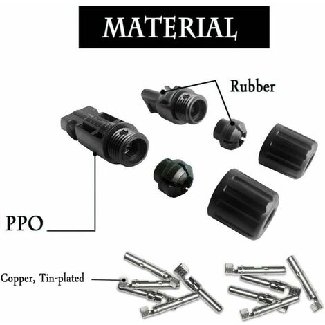 Connecteur Solaire,1 Paires Photovoltaique Câble Connecteur,Connecteur MC4  pour Panneau Solaire,MC4 Mâle/Femelle Ip67 Connecteurs Solaires Étanches :  : Commerce, Industrie et Science