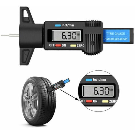 Jauge de profondeur de bande de roulement de pneu - 0-25.4mm Règle de  profondeur de bande de roulement numérique de haute précision Inspection de  l'usure des pneus de voiture Vernier électronique pour 