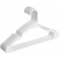 Ensemble de 24 cintres en plastique, cintre de pantalon, gain de place avec  encoches, cintre antidérapant et durable, longueur 42 cm, blanc