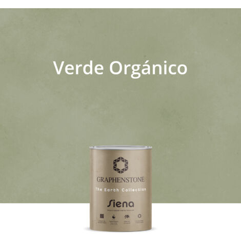 Pintura Ecológica INTERIOR Efecto LIMEWASH Base Cal SIENA Color VERDE ORGÁNICO 1L