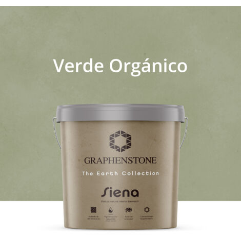 Pintura Ecológica INTERIOR Efecto LIMEWASH Base Cal SIENA Color VERDE ORGÁNICO 12L