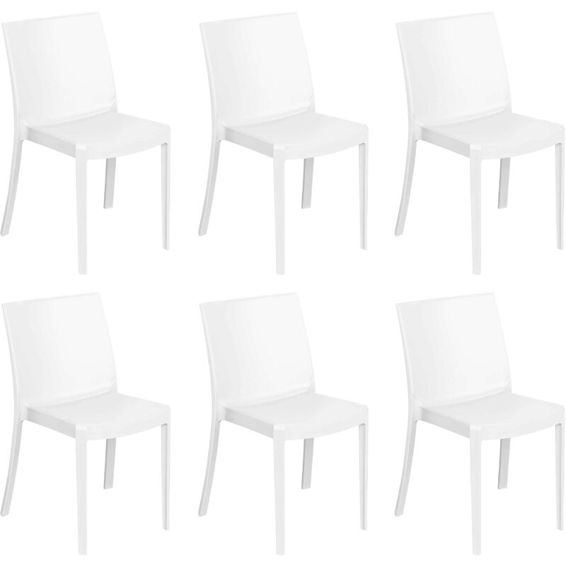 Set di 6 Sedie Impilabili In plastica taupe polipropilene Per Giardino  Portico Terrazzo, Per Locali, Bar, Ristoranti, Agriturismo, Pasticcerie