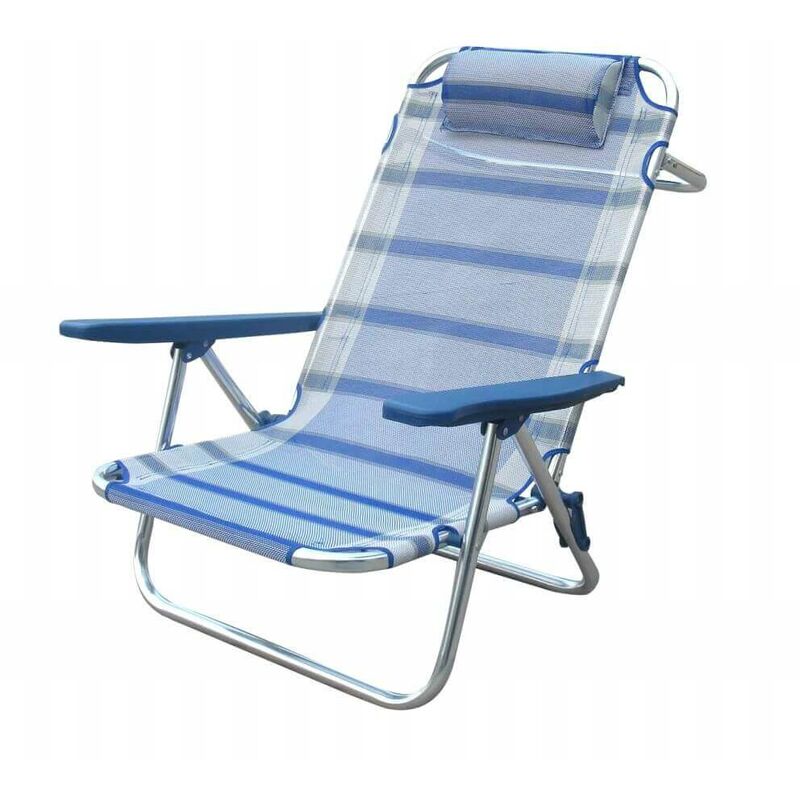 Vetrineinrete® Sedia sdraio pieghevole con schienale reclinabile per spiaggia piscina e campeggio spiaggina da mare 103x59x70 cm Beige 