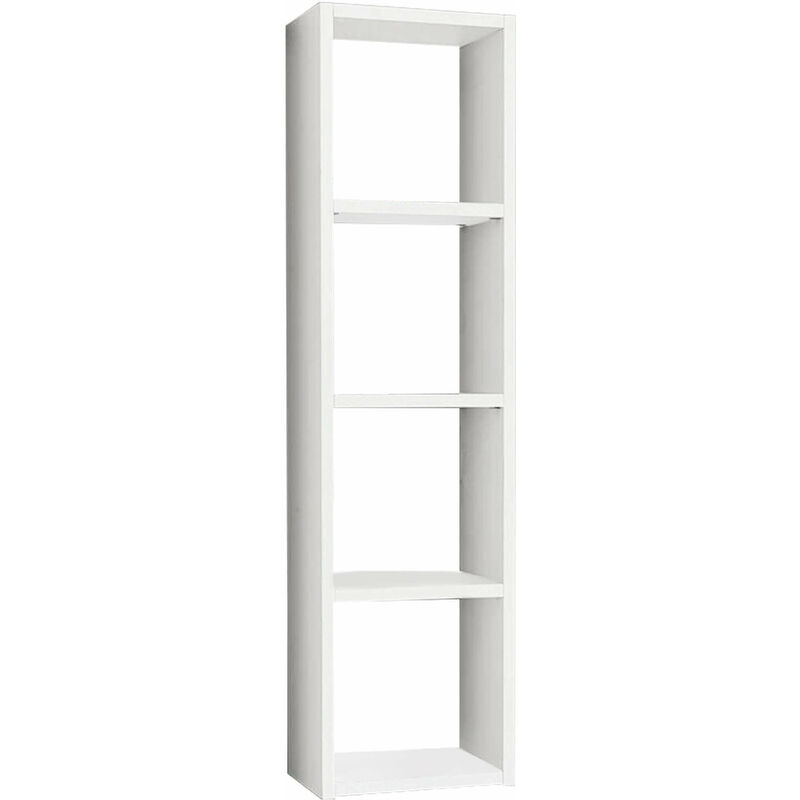 Libreria Frassinata Cm 46x30x175 H Bianca Per Arredamento Interno Casa  Soggiorno Salotto Studio Ufficio Camera Da Letto