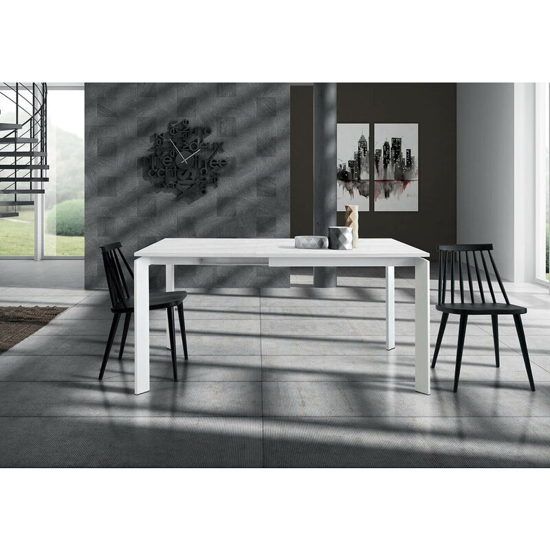 Tavolo Da Pranzo Moderno Di Design Allungabile Cm 90x180/230/280  Invecchiato Grigio Per Sala Da