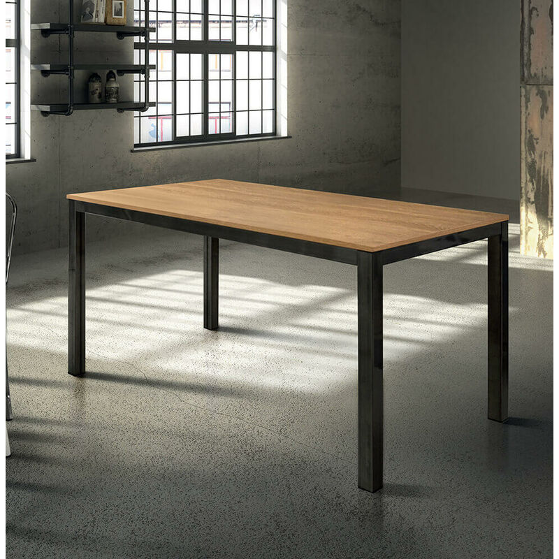 Tavolo da pranzo allungabile moderno in vetro, L140/200x P80 cm, Nardo