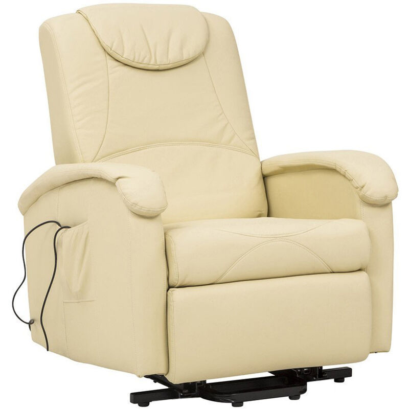 EASYCOMFORT Poltrona Relax Elettrica e Alzapersona Reclinabile fino 160°  con Telecomando, in Similpelle - Nero