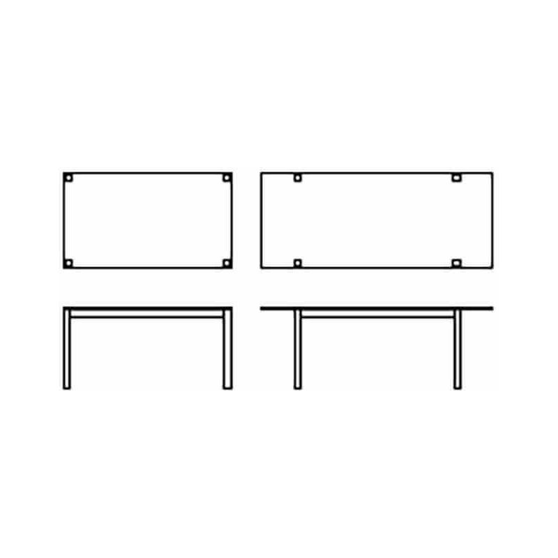 Tavolo da pranzo allungabile di design moderno industrial cm 70 x 110/160 x  77 h