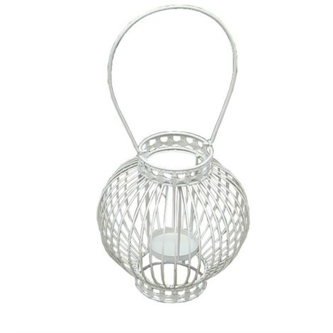 portacandela stile provenzale in ferro verniciato cm 20,5 x 22 x 42 h