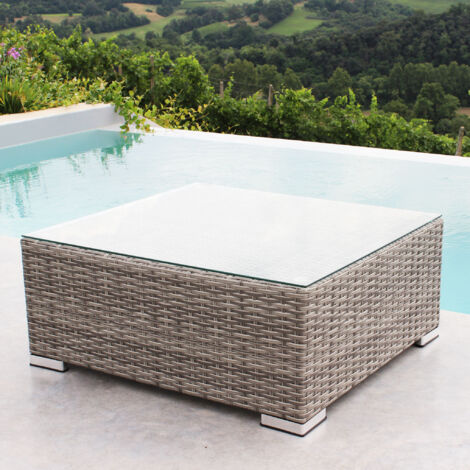 Tavolino Da Esterno Dcupid, Tavolino Contenitore Multiuso, Tavolo Basso Effetto Rattan 100 Made In Italy 53x53h40 Cm Antracite 85207513
