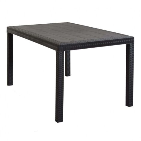 CALIGOLA - set tavolo in alluminio e teak cm 150 x 90 x 74 h con 4 poltrone Alma (1/5)