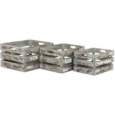 JACE - set di 3 cassette in legno
