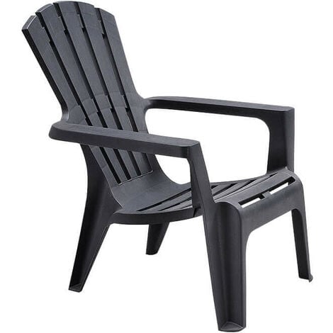 set di sedie poltrone da giardino in plastica design moderno Black, 2 