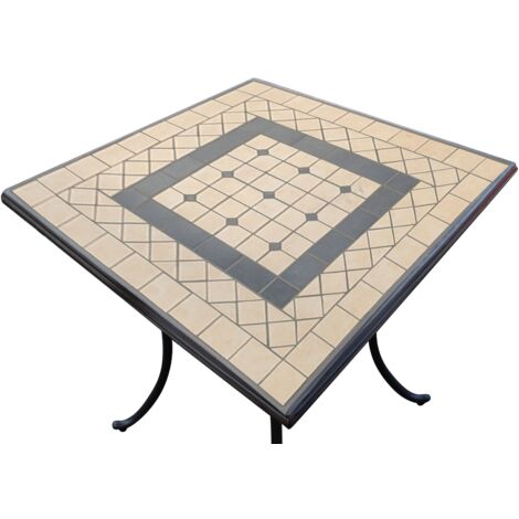 VENTUS - tavolo da giardino in ferro con piano in mosaico 80 x 80 (1/4)