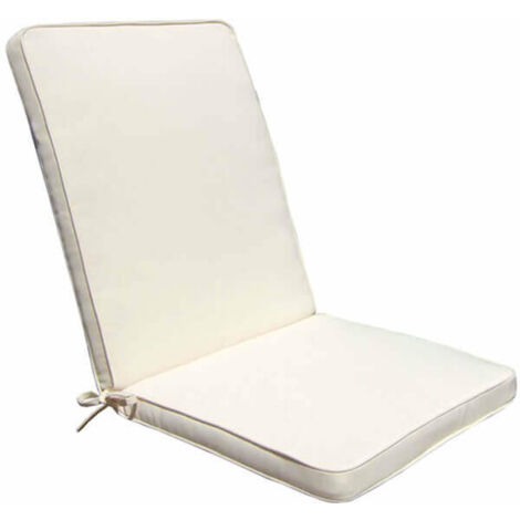 Cuscino in poliestere sfoderabile e impermeabile con schienale medio 90x40 cm per sedia -  Grey