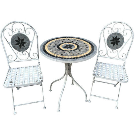 Set Completo Tavolo Con Sedie In Ferro Per Interno Esterno Ingresso Portico Piscina Giardino Veranda Ristorante