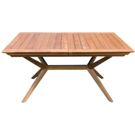 CAESAR - set tavolo in alluminio e teak cm 150/200 x 90 x 78 h con 6 sedie e 2 poltrone Dresda (1/5)