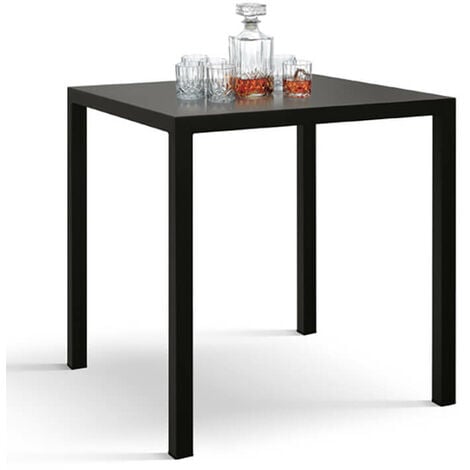 tavolo da esterno autolivellante in acciaio di design moderno industrial cm  80 x 80 x 74