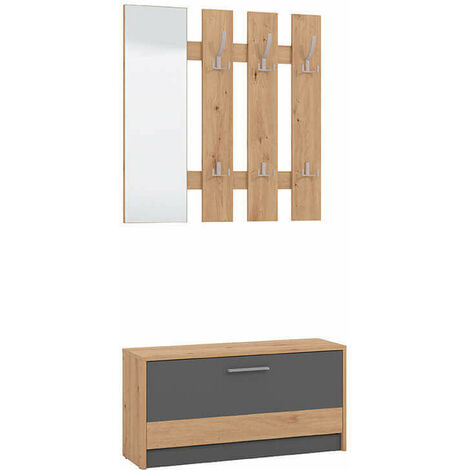 ADDIE - mobile ingresso appendiabiti moderno minimal in legno