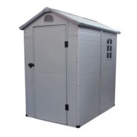 Casetta in Plastica Resina da Giardino Grigio con Finestra 134x192x204 cm