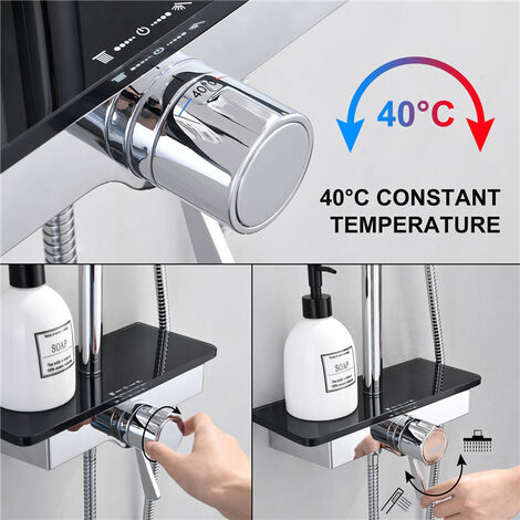 Colonna Doccia con Miscelatore Termostatico 40℃ Sistema idromassaggio –  Homelody-it
