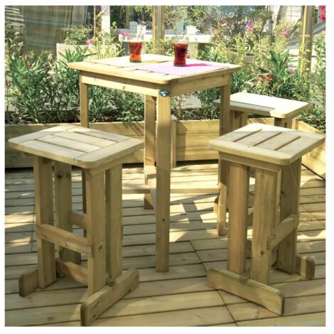 Sgabello alto da esterno in legno Rex 40x45x h80 cm