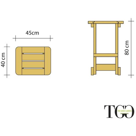 Sgabello alto da esterno in legno Rex 40x45x h80 cm