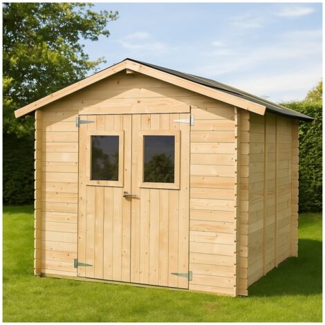 Casetta in legno 2,5x2,5 m Jack con porta doppia finestrata 248x248 CM