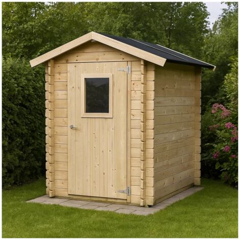 Casetta in legno 1,5x1,5 m Jack Per Attrezzi con porta singola finestrata 146x146 cm
