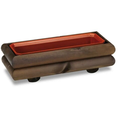 Fioriera in legno per esterno Fairy colore castagno 57x25x16 cm (1/2)