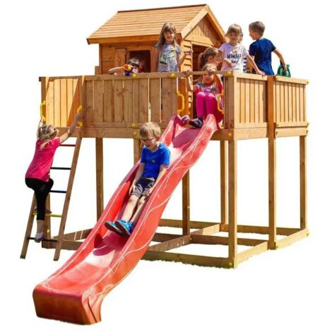 Casetta da giardino per bambini Fungoo MY SPACE XL con Scivolo