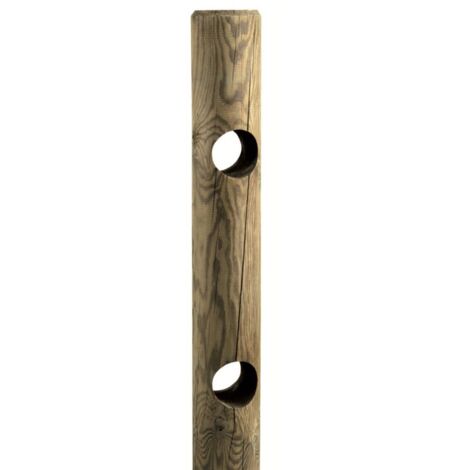 Palo tondo 14x150 cm con 2 fori in legno impregnato in autoclave