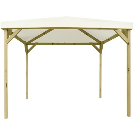 Joy - Gazebo da Giardino 3x3 in Legno con Copertura Ombreggiante (1/4)