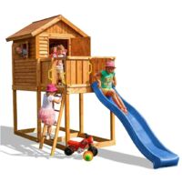 Casetta in legno bambini con scivolo Fungoo MyHouse 1 gioco in legno per giardino