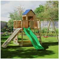 Casetta bimbi e altalena Fungoo Treehouse 3 giochi da giardino in legno