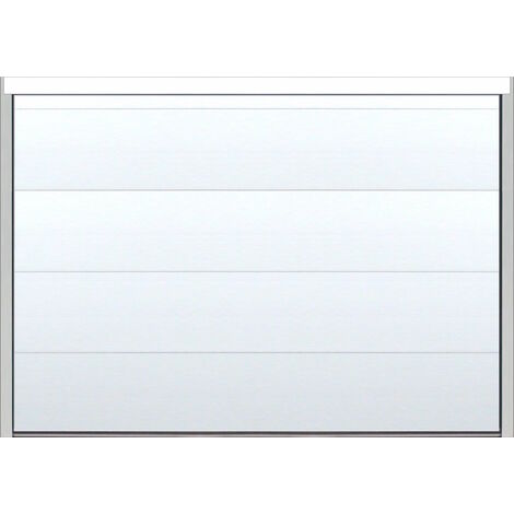 Spadone – Porte de garage sectionnelle motorisée blanche 300 x 212,5 cm – Épaisseur 40 mm – Panneaux en acier pré-laqué Polygrain – Moteur ONE 600