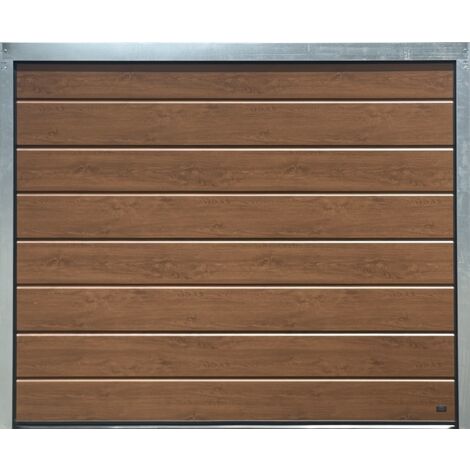 Spadone – Porte de garage sectionnelle motorisée chêne foncé – L.240 x H.200 cm – Épaisseur 40 mm – Moteur ONE 600 avec 2 télécommandes