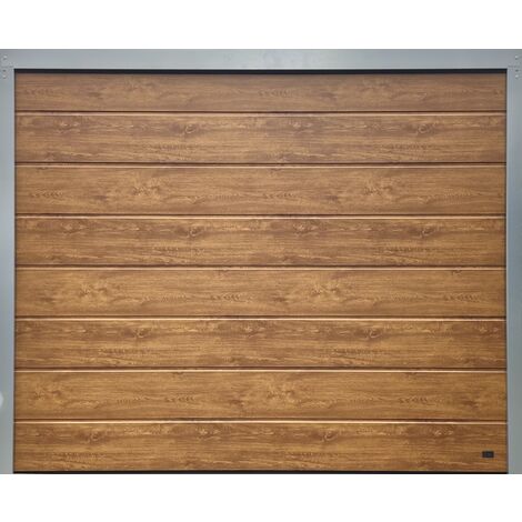 Spadone – Porte de garage sectionnelle motorisée chêne doré 240 x 200 cm – Panneau lisse isolé 40mm – Moteur ONE 600 avec 2 télécommandes